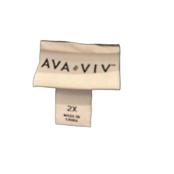 Ava & Viv Womens Plus Size Green 3/4 Sleeve Ruffle Hem Dress Copper Size 2X NWOT - Picture 2 of 3